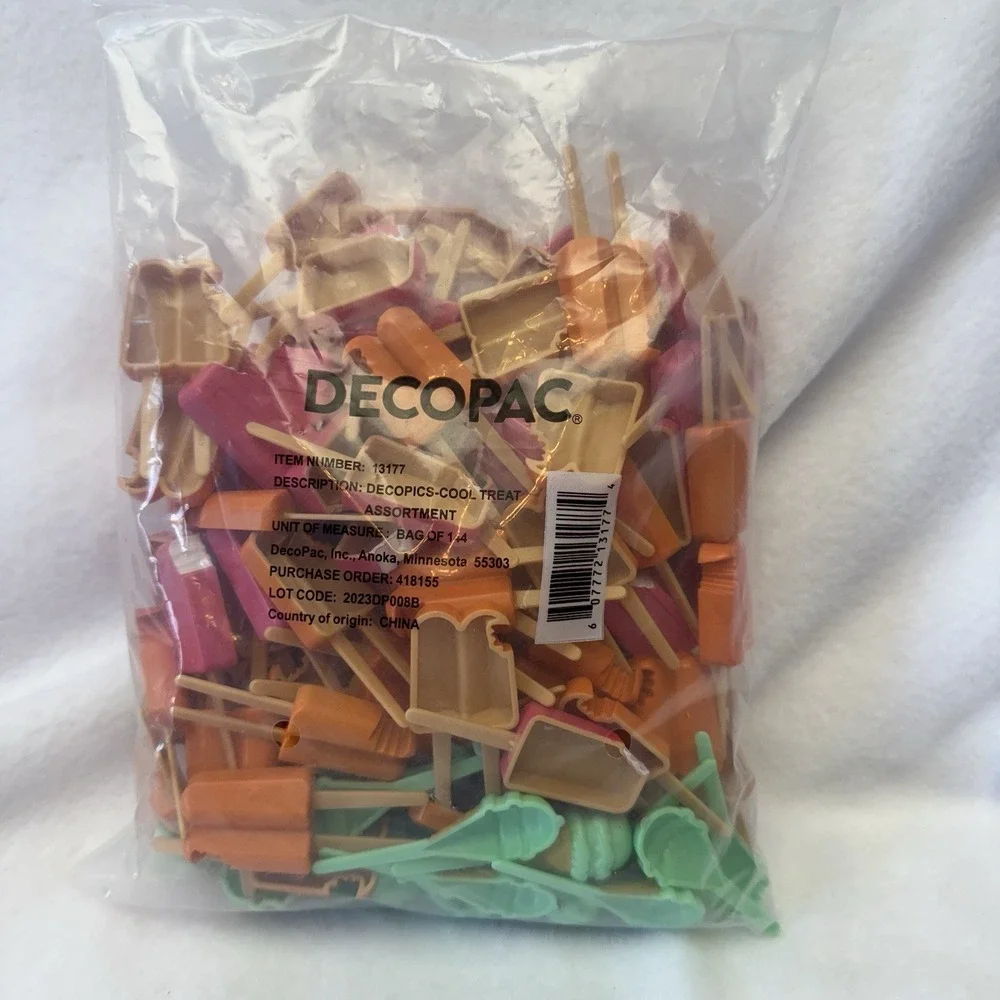 NIB Decopac 144 ct Cool Treats Popsicle‎ Cupcake Toppers Party Favors Cake Decor